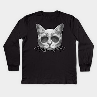 Cat with sunglasses Kids Long Sleeve T-Shirt